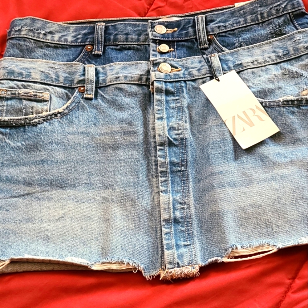 Denim mini skirt